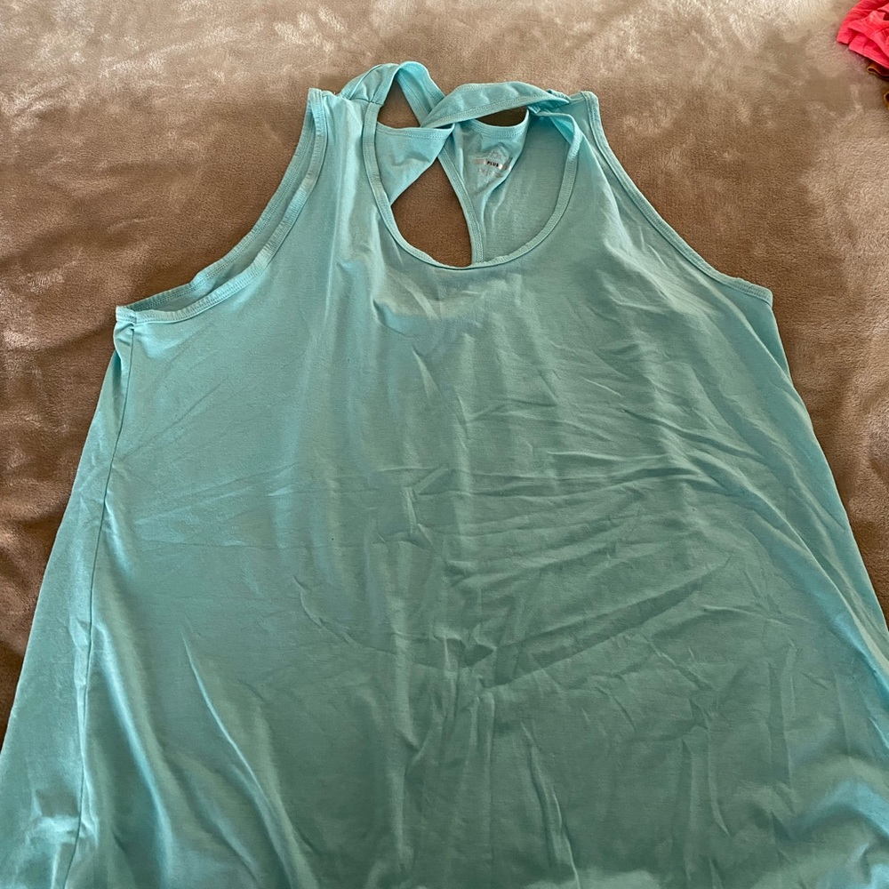 BCG brand plus size 1X. Infinity studio tank top in a light blue color.